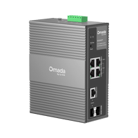 Switch Industrial Easy Managed / 6 Puertos Gigabit (4 PoE) / 120W PoE Budget / IP40 / -40°C a 75°C / 6kV Protección Rayos / Cloud Management Omada / DIN-Rail
