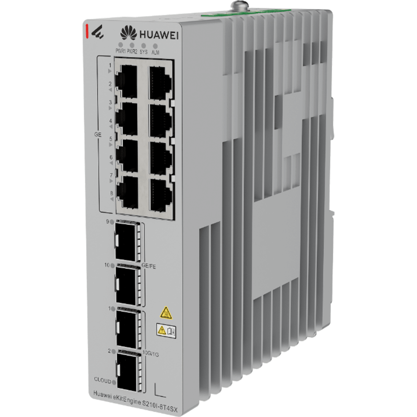 Switch Industrial eKit / 8 Puertos Gigabit + 2 SFP + 2 SFP+ / Montaje en Riel DIN / Fuente Redundante 1+1 : 9.6 a 50 VCD / Libre de licenciamiento / Gestión gratuita desde la Nube