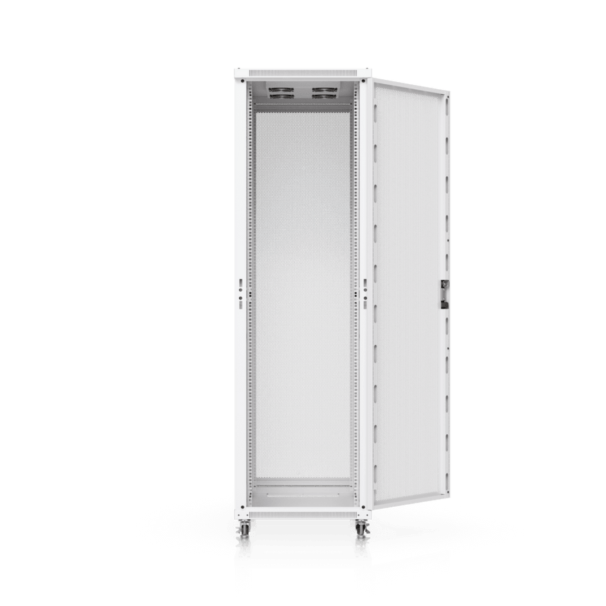 UACC Rack Cabinet 42U (600 × 1000 mm) – Gabinete de Piso Totalmente Ensamblado con Ventiladores Integrados, Paneles Removibles, Ruedas con Seguro y Puerta Frontal Perforada para Óptimo Flujo de Aire