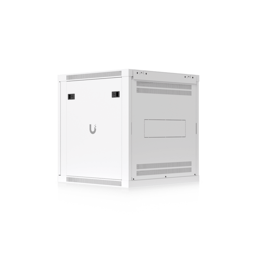 UACC Rack Cabinet 12U (598 x 600 mm) - Gabinete Cerrado para Montaje en Pared con Puerta Frontal de Vidrio Templado, Totalmente Ensamblado con Ventiladores Integrados y Paneles Removibles