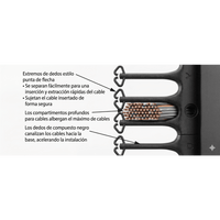 Organizador Vertical CableTek, Sencillo (Solo Frontal), Para Rack Abierto de 45 Unidades, 6 in de Ancho, Color Negro