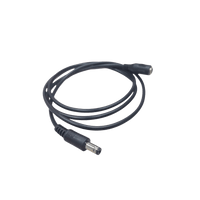 Cable con Conector Macho  ahembra (Pigtail) | Forro negro |  Alimentación para Vcc | Polarizado | Largo 1 metro | Calibre 22AWG.