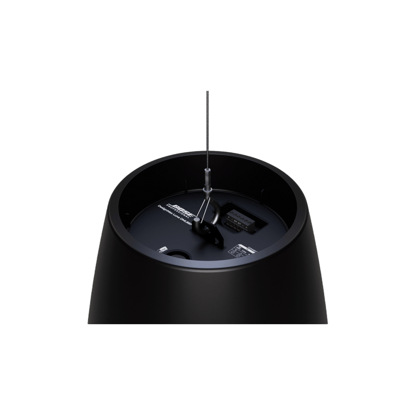Altavoz Colgante Luna | Designmax | Sistema de Rango Extendido | Array Circular Ring Array™ 8 Drivers | Woofer 8" Integrado | Cobertura 140° | Color Negro