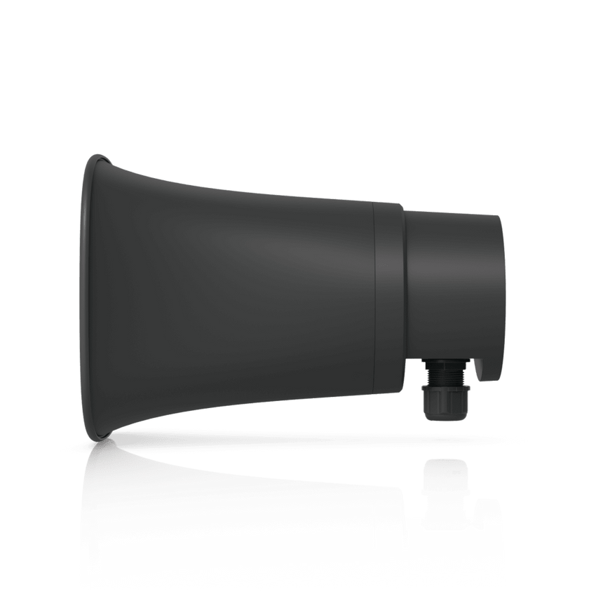 UniFi Protect AI Horn Speaker, Altavoz IP 120 dB, PoE+, Alerta AI Avanzada, Montaje Pared, Esquina y Poste, IP66, Color Negro