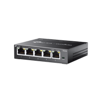 Switch Gestionado Omada SDN / 5 Puertos Gigabit RJ45 / 10 Gbps Capacidad Switching / 7.4 Mpps Forwarding Rate / Gestión Cloud Centralizada / VLAN 802.1Q / QoS 8 Colas Prioridad / Metal Fanless