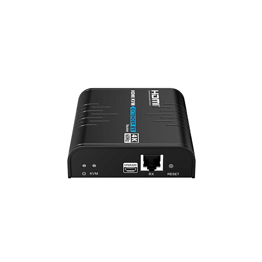 Extensor KVM HDMI 4K a 60 Hz | Transmisión hasta 120 mts con CAT6 | Resolución 4096x2160@60Hz | Ancho de Banda 18Gbps | HDCP1.4 y HDCP2.2 | Latencia 120~170ms | Conexión 1:1, 1:N, N:1, N:N | Solo Receptor