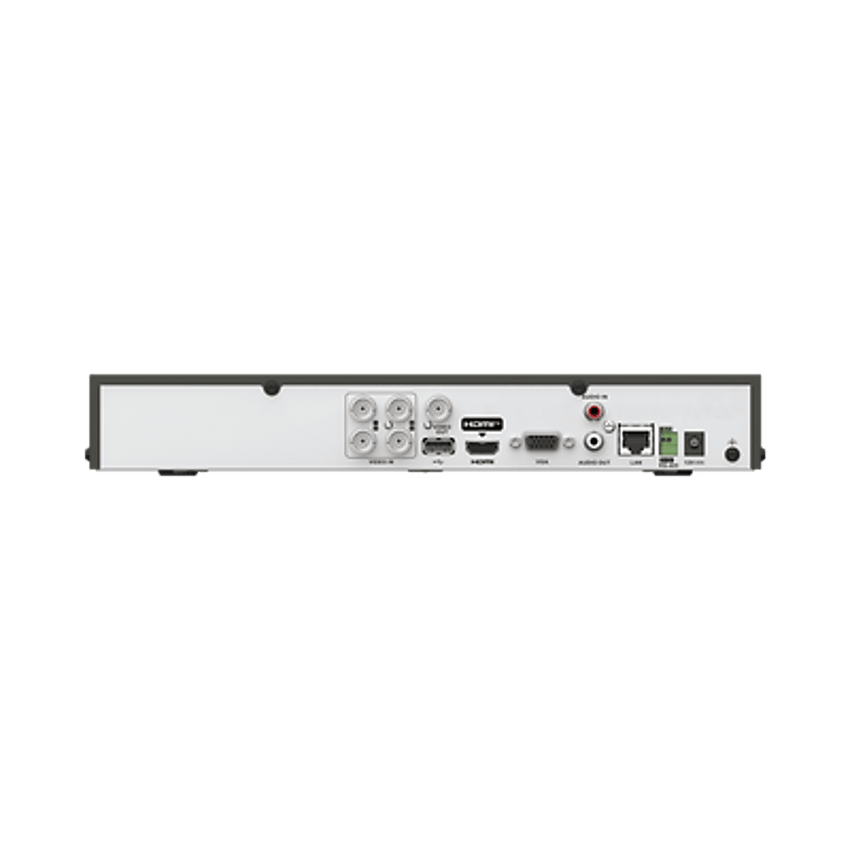 DVR 4 Canales 4K TURBOHD + 4 Canales IP / 8 Megapixel (4K) / Audio Bidireccional por Coaxitron / ACUSENSE  / 1 Bahía de Disco Duro / Salida de Video en Full HD / H.265+