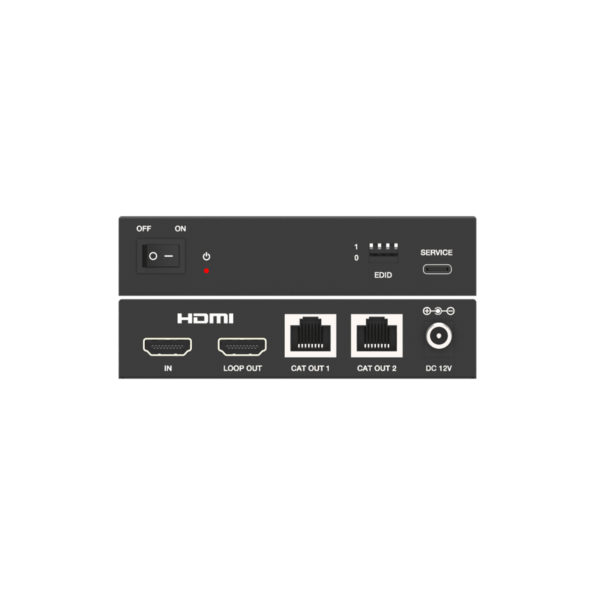 Splitter HDMI 1x2 | 4K@60Hz a 60m | 4K@30Hz a 70m | Cable Cat6 | EDID | HDCP 2.2 | Salida Loop