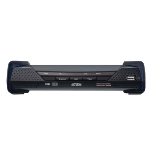 Receptor KVM por IP | DVI-D Dual Link 2K | PoE | Resolución 2560x2048 | SFP 10 km | AES-128 | Audio Estéreo | RS-232 | Montaje Rack
