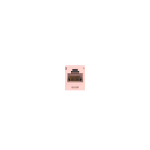 Conector Jack RJ45 Estilo TG, Mini-Com, Categoría 6A, de 8 Posiciones y 8 Cables, Color Rosa