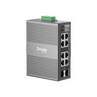 Switch Industrial Omada Easy Managed / 8 Puertos Gigabit (6× RJ45 + 2× RJ45/SFP Combo) / 16 Gbps Switching / -40°C a 75°C / Protección Rayos 6kV / Gestión Cloud / Montaje DIN Rail o Pared / IP40
