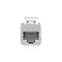 Keystone Coupler Cat6A Pass-Through para Cable Ethernet Preterminado, Instalación Snap-In en Patch Panel, Paquete con 12 Piezas