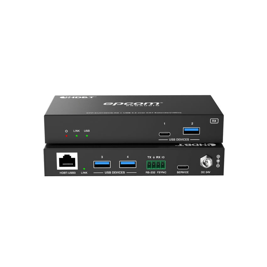 Extensor USB 3.2 Gen 1 | 100 m | Cable CAT6a | Velocidad 5 Gbps | Puertos USB-C y USB-A | PoC Bidireccional 24V | Compatible Con Dispositivos USB Variados