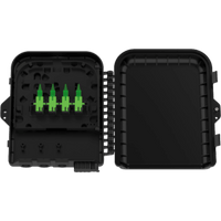Cierre de Empalme para 24 fusiones de fibra óptica, Interior/Exterior, con 8 acopladores SC/APC y splitter 1x8 SC/APC Incluido, IP65, 3 Puertos para Fibra Troncal o Distribución