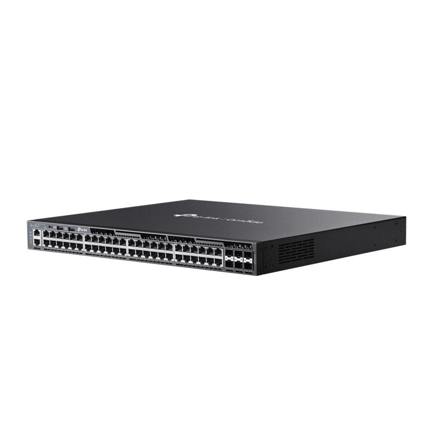 Switch Omada L3 SDN Administrable / 48 puertos Gigabit y 6 puertos SFP+ / Funciones RIP, VRRP, Servidor DHCP / Administración centralizada OMADA / Fuente Redundante