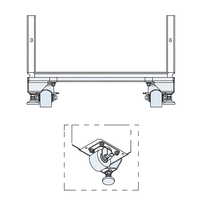 Kit de 4 Ruedas y Niveladores Para Gabinete Proline S1 Trabajo Ligero 900 lb / Material Compuesto Negro / Movilidad Interior