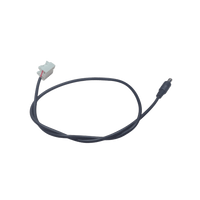 Cable con Conector Macho (Pigtail) | Forro Negro | Terminal Blanca | Alimentación para Vcc con Puntas Libres | Polarizado | Largo 22 cm ( 8.66 Pulgadas)  | Calibre 22AWG.