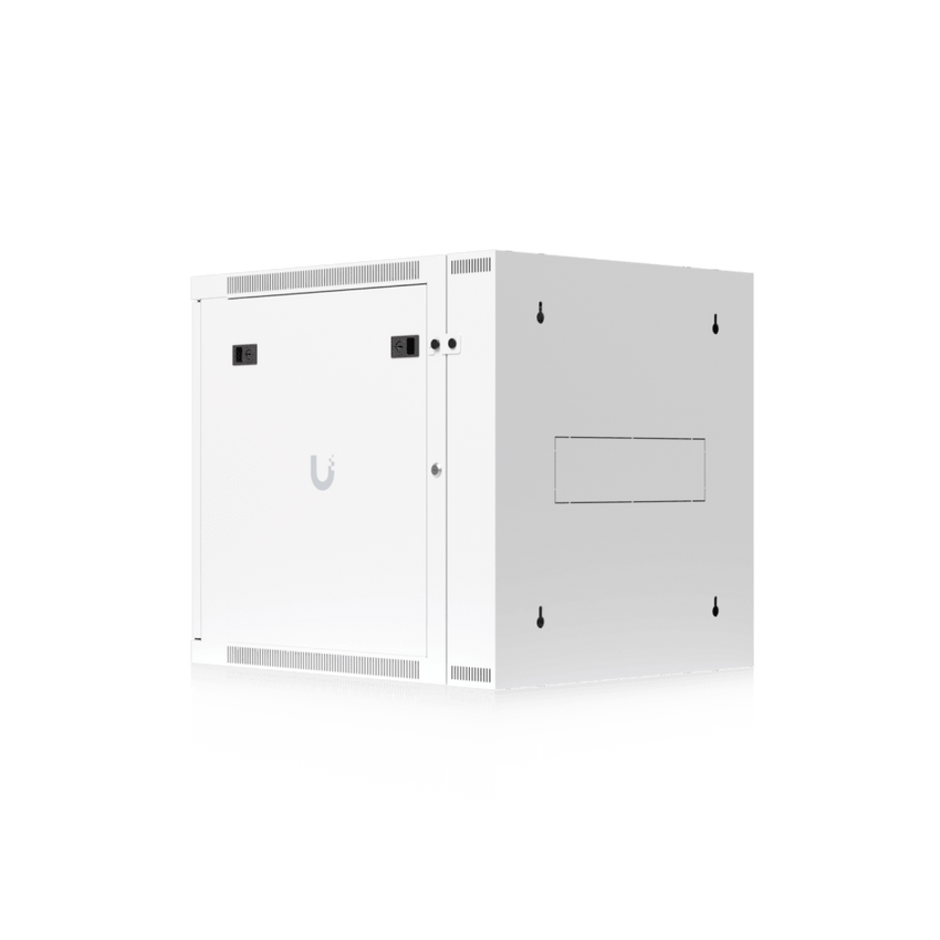 UACC Rack Cabinet 12U (600 x 703 mm) - Gabinete Cerrado para Montaje en Pared con Puerta Frontal Perforada, Puerta Trasera Abatible (Swing-Out) y Paneles Laterales Removibles con Llave