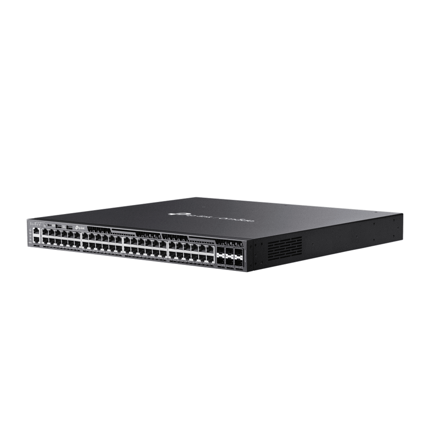 Switch Omada L3 SDN Administrable / 48 puertos Gigabit y 6 puertos SFP+ / Presupuesto PoE 1440 W / Funciones RIP, VRRP, Servidor DHCP / Administración centralizada OMADA / Fuente Redundante