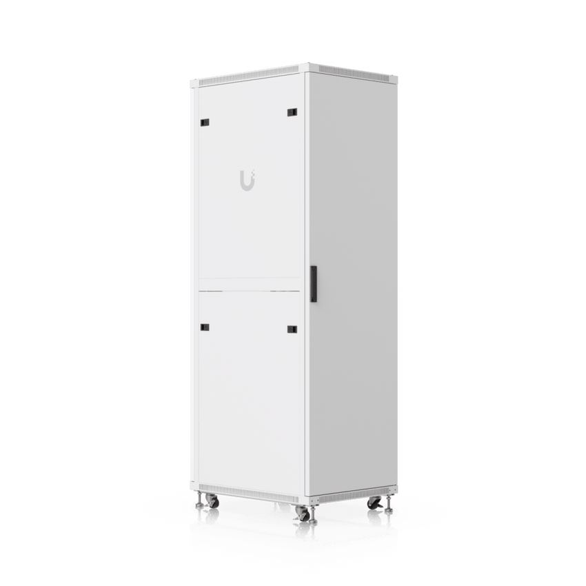 UACC Rack Cabinet 42U (600 × 800 mm) – Gabinete de Piso Totalmente Ensamblado con Ventiladores Integrados, Paneles Removibles, Ruedas con Seguro y Puerta Frontal de Vidrio Templado