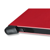 Tarjetero / Almacenamiento Seguro 4-6 Tarjetas / Aluminio Duradero / Protección RFID / Sistema Deslizamiento Patentado / Color Rojo.