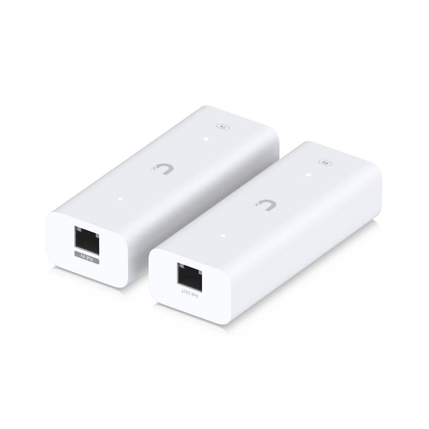 Kit Extensor PoE sobre 2 Hilos (Par Transmisor/Receptor) para Cable Par Trenzado o Coaxial, Entrada PoE++ y Salida PoE/PoE+, Incluye Adaptadores BNC