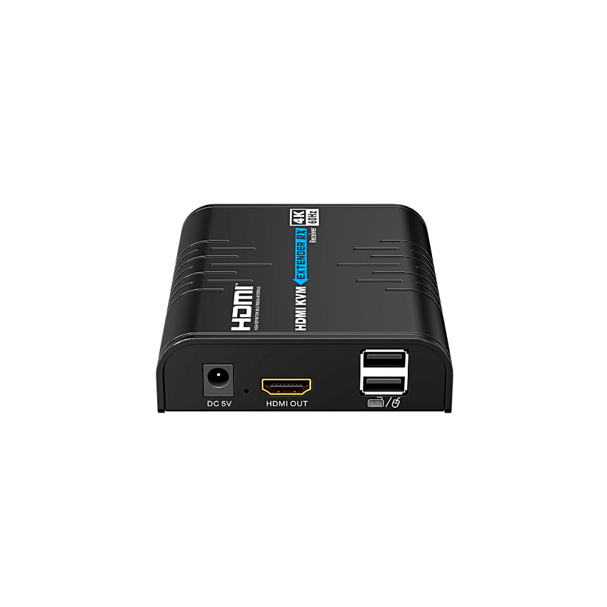 Extensor KVM HDMI 4K a 60 Hz | Transmisión hasta 120 mts con CAT6 | Resolución 4096x2160@60Hz | Ancho de Banda 18Gbps | HDCP1.4 y HDCP2.2 | Latencia 120~170ms | Conexión 1:1, 1:N, N:1, N:N | Solo Receptor