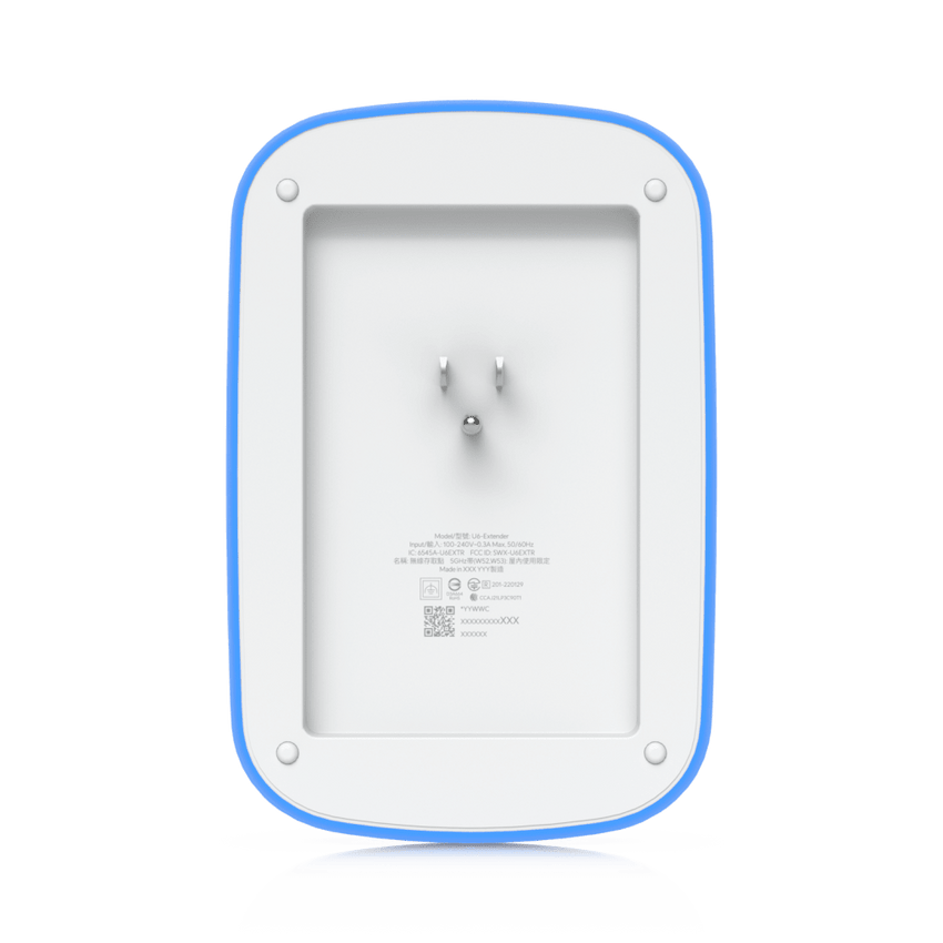 Extensor WiFi 6 UniFi / Hasta 5.3 Gbps Agregados / Doble Banda 2.4 y 5 GHz / MIMO 2x2 y 4x4 con Beamforming / Conexión Directa a Contacto Eléctrico / 300+ Clientes Concurrentes / Gestión UniFi Network / Exclusivo para Equipos UniFi