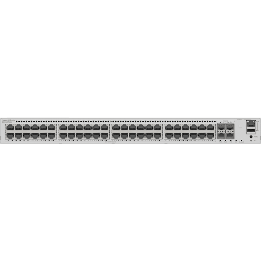 Switch eKit Distribución/Core MultiGigabit PoE+ Capa 3 / 48 puertos PoE+ 2.5 Gbps + 4 SFP+ / iStack / PoE Perpetuo (360 W) / Libre de Licenciamiento