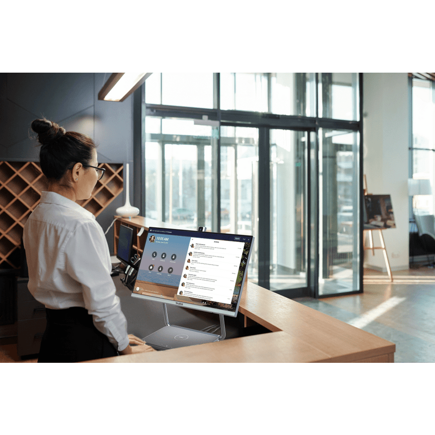 Sistema de Videoconferencia Todo en Uno DeskVision A24 de Yealink con cámara 4K y pantalla táctil de 24”