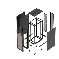 Gabinete para Servidor ProLine S1, 45U, Dimensiones 2150 x 600 x 1200 mm, Acero Negro RAL 9005, Base con Ruedas/Niveladores, Incluye Soporte para Regletas, Manejo de Cableado y Flujo de Aire