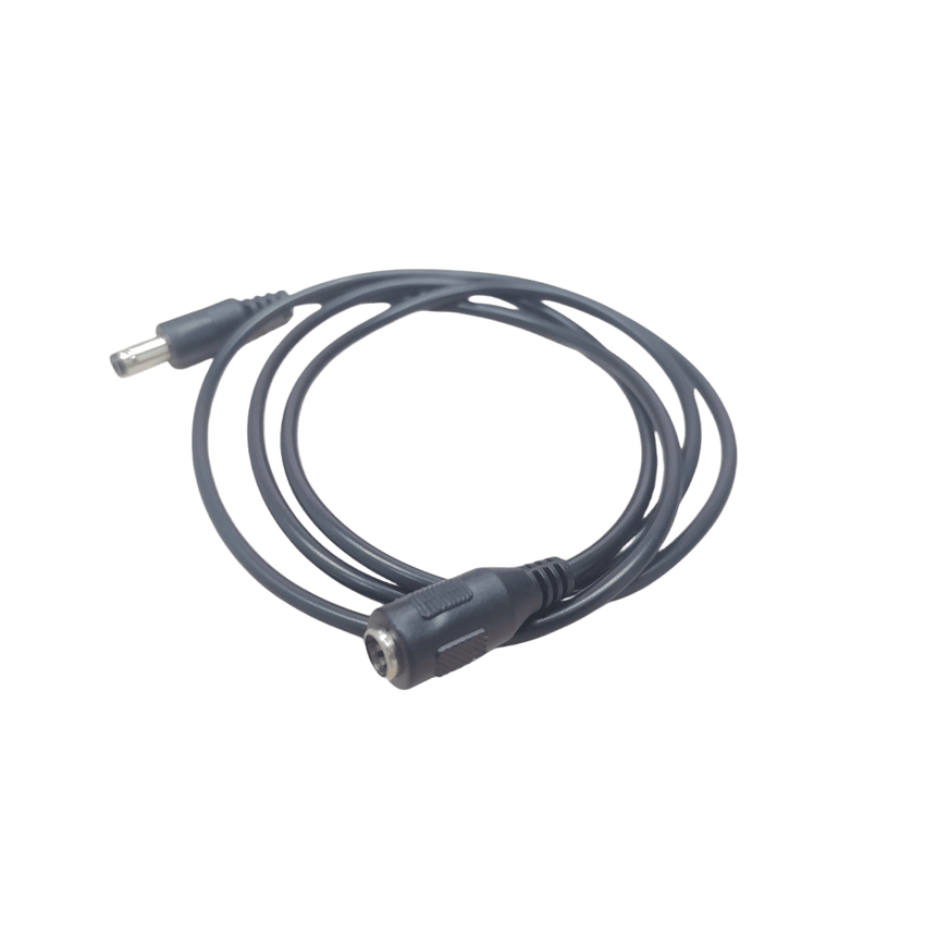 Cable con Conector Macho  ahembra (Pigtail) | Forro negro |  Alimentación para Vcc | Polarizado | Largo 1 metro | Calibre 22AWG.