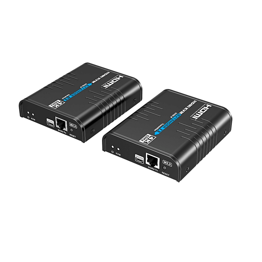 Extensor KVM HDMI 4K a 60 Hz | Transmisión hasta 120 mts con CAT6 | Resolución 4096x2160@60Hz | Ancho de Banda 18Gbps | HDCP1.4 y HDCP2.2 | Latencia 120~170ms | Conexión 1:1, 1:N, N:1, N:N