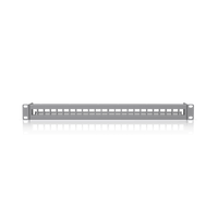 UACC Rack Patch Panel Blank 24 Puertos - Panel Patch Keystone 1U con Barra de Gestión de Cables y Estética Uniforme