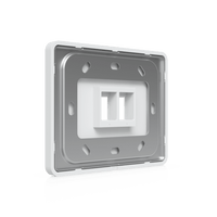 Placa de Pared Horizontal Universal para Keystone de 2 Puertos con Cubierta Pintable, Acabado Personalizable, Paquete con 4 Piezas