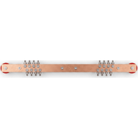 Barra Distribución Tierra Rack 19 in / Cobre 100% / 550A / Aisladores Rojos / 0.64 cm (0.25 in) / J-STD-607-A