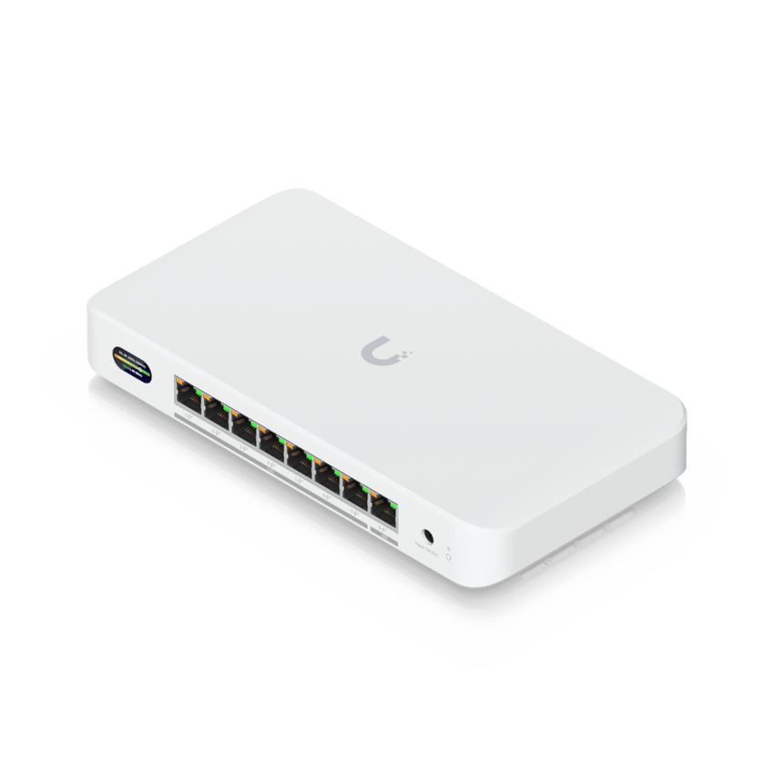 UniFi Device Bridge Switch (UDB-Switch) – Switch PoE+ Compacto con Puertos Multi-Gig (1 x 10 GbE y 7 x 2.5 GbE) y Enlace Inalámbrico WiFi 7 Integrado