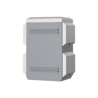 Gabinete de Acero Ventilado para Exterior 180 x 340 x 160 mm con Rieles DIN y 4 Placas Laterales para Montaje de Equipos por Fuera