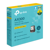 Adaptador USB Inalámbrico AX300 / Wi-Fi 6 2.4 GHz / 287 Mbps / Nano Size / OFDMA y MU-MIMO / Driver Pre-cargado / WPA2-PSK