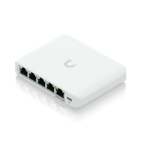 USW Flex Mini 2.5G Switch de 5 puertos 2.5G, Compacto, para Escritorio, se puede Energizar por PoE o con un Adaptador tipo USB-C