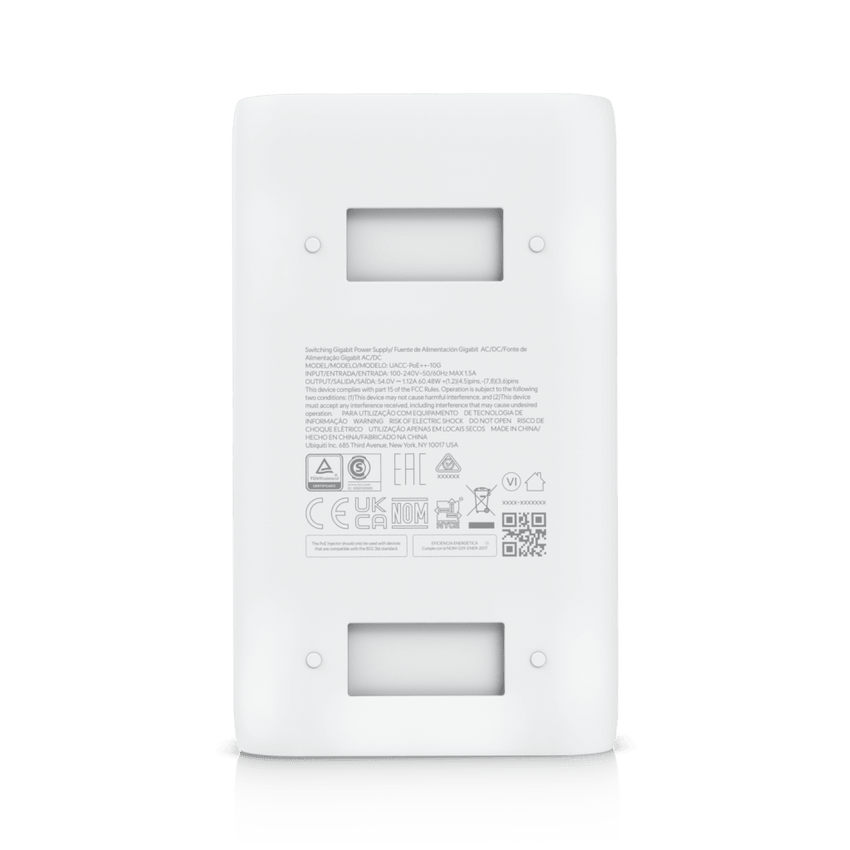 Adaptador PoE++ / 54V DC @ 1.12A / hasta 60W / Puertos 10 GbE / Protección de Sobretensiones