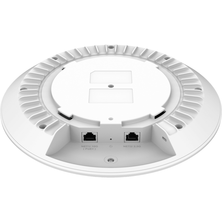 Punto de Acceso Wi-Fi 7 Empresarial BE21000 / Throughput 21 Gbps Inalámbrico / MU-MIMO 4x4:4 (5GHz y 6GHz) / 768 Clientes Simultáneos / Puerto 10G PoE++ y 2.5G / MLO - 4096 QAM - Multi-RU / Gestión Integrada 50 APs / BLE 5.3 / Cobertu