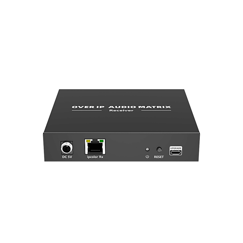 Extensor de Audio sobre IP | PCM 2.0 | 120 m | Matriz Flexible 1 a 1 / 1 a N / N a N | Interfaces Profesionales | Protección ESD | Solo Receptor
