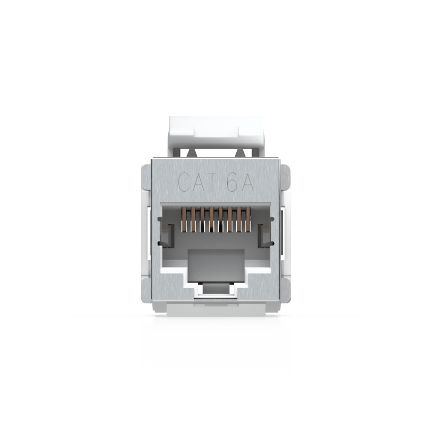 Keystone Coupler Cat6A Pass-Through para Cable Ethernet Preterminado, Instalación Snap-In en Patch Panel, Paquete con 12 Piezas