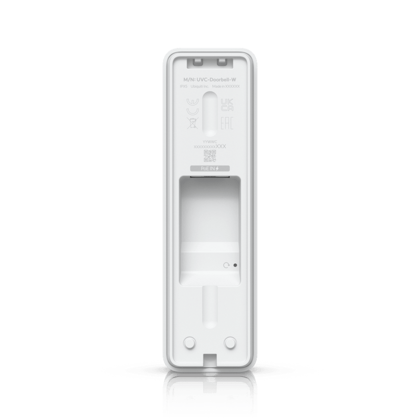 UVC Doorbell Lite – Videoportero Compacto 5 MP PoE con Visión Nocturna IR, Audio Bidireccional y Diseño Resistente al Clima, Color Blanco