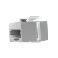 Keystone Coupler Cat6A Pass-Through para Cable Ethernet Preterminado, Instalación Snap-In en Patch Panel, Paquete con 12 Piezas