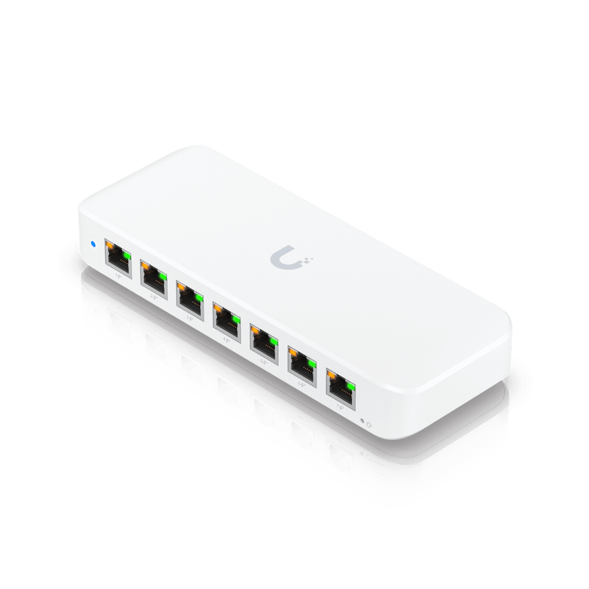 USW Ultra 210W Switch de 8 Puertos GbE (7 Puertos PoE+ y 1 Puerto Entrada PoE++) con Opciones de Montaje Versátiles