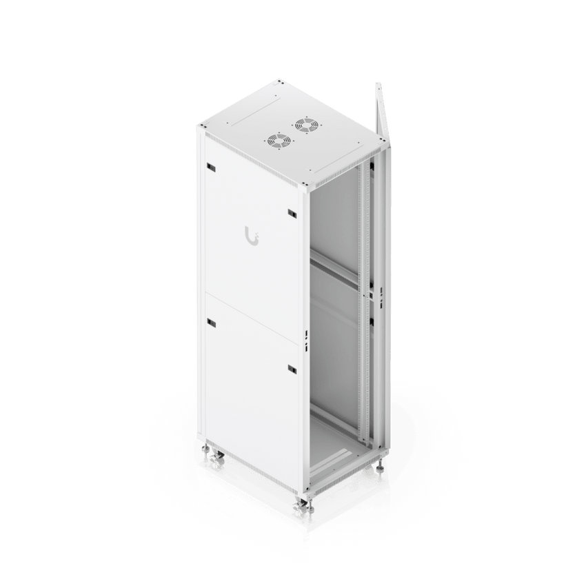 UACC Rack Cabinet 42U (600 × 800 mm) – Gabinete de Piso Totalmente Ensamblado con Ventiladores Integrados, Paneles Removibles, Ruedas con Seguro y Puerta Frontal de Vidrio Templado