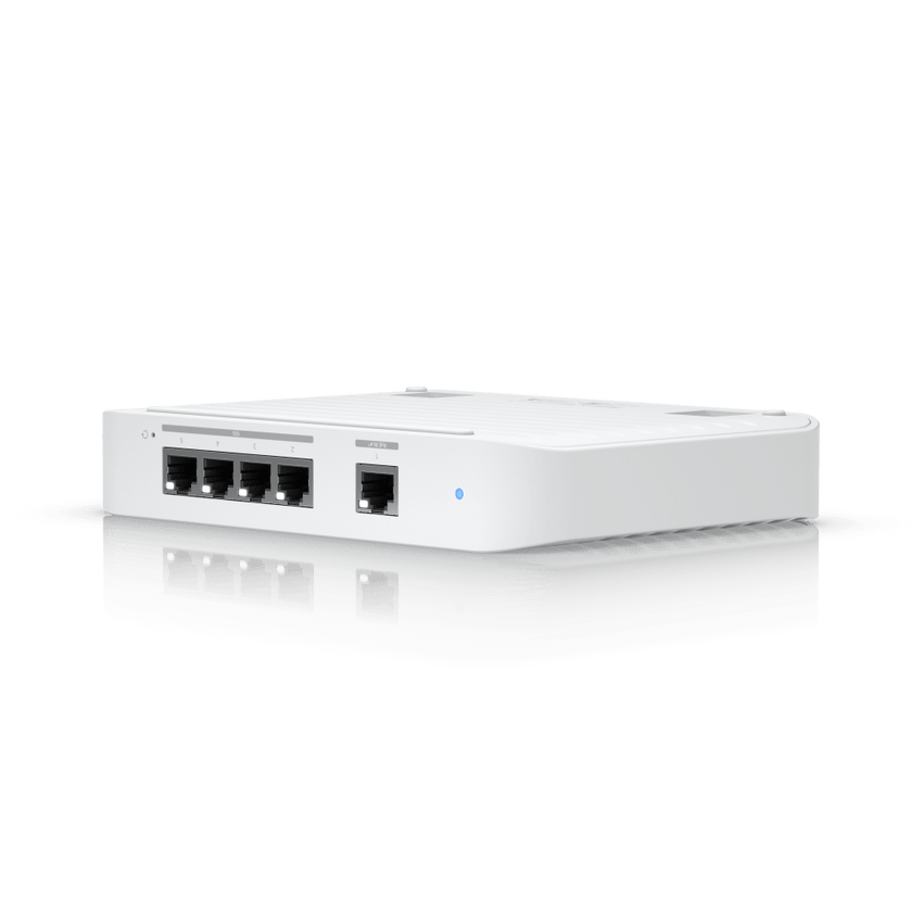 USW Flex XG Switch Capa 2, Compacto de 4 Puertos 10GbE, Puede ser Alimentado por un Puerto GbE PoE+ o con un Adaptador 5 Vcc USB-C