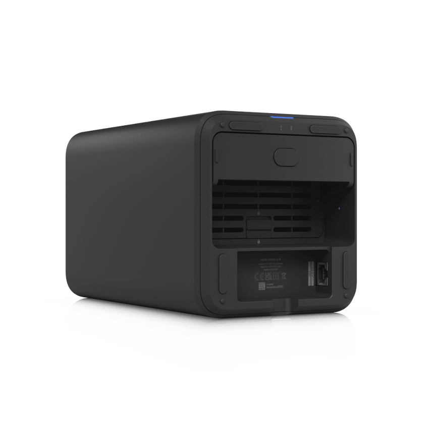 UniFi UNAS-2 – Almacenamiento en Red (NAS) Compacto con 2 Bahías para HDD de 3.5”, Puerto de Red 2.5 GbE, Conectividad USB-C y Adaptador PoE++ Incluido